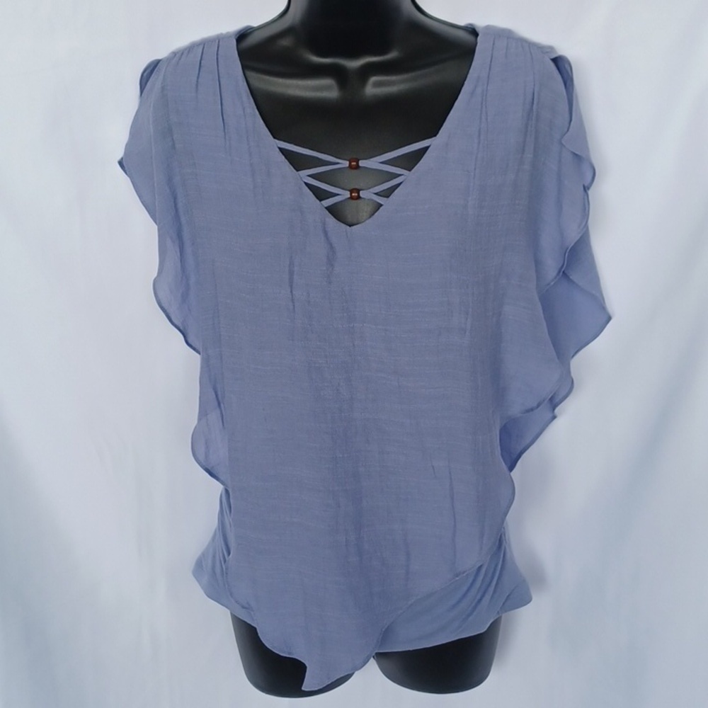 ❄️NWT Apt. 9 Cloud Blue Popover Blouse Size XSMALL